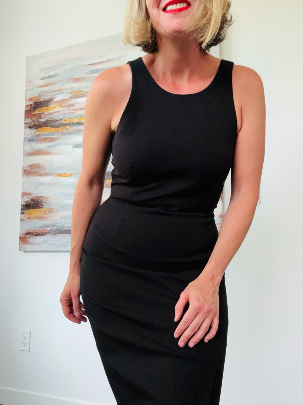 BANANA REPUBLIC Black Sheath Dress High Neck Sleeveless Size 8 NWOT